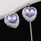 Double-Sided Heart Rhinestone Beads 22mm Alloy Encrusted 10pcs 10