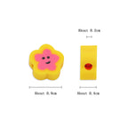 Star Clay Beads 9mm Tiny Smiley Face Yellow Pink 100pcs 3