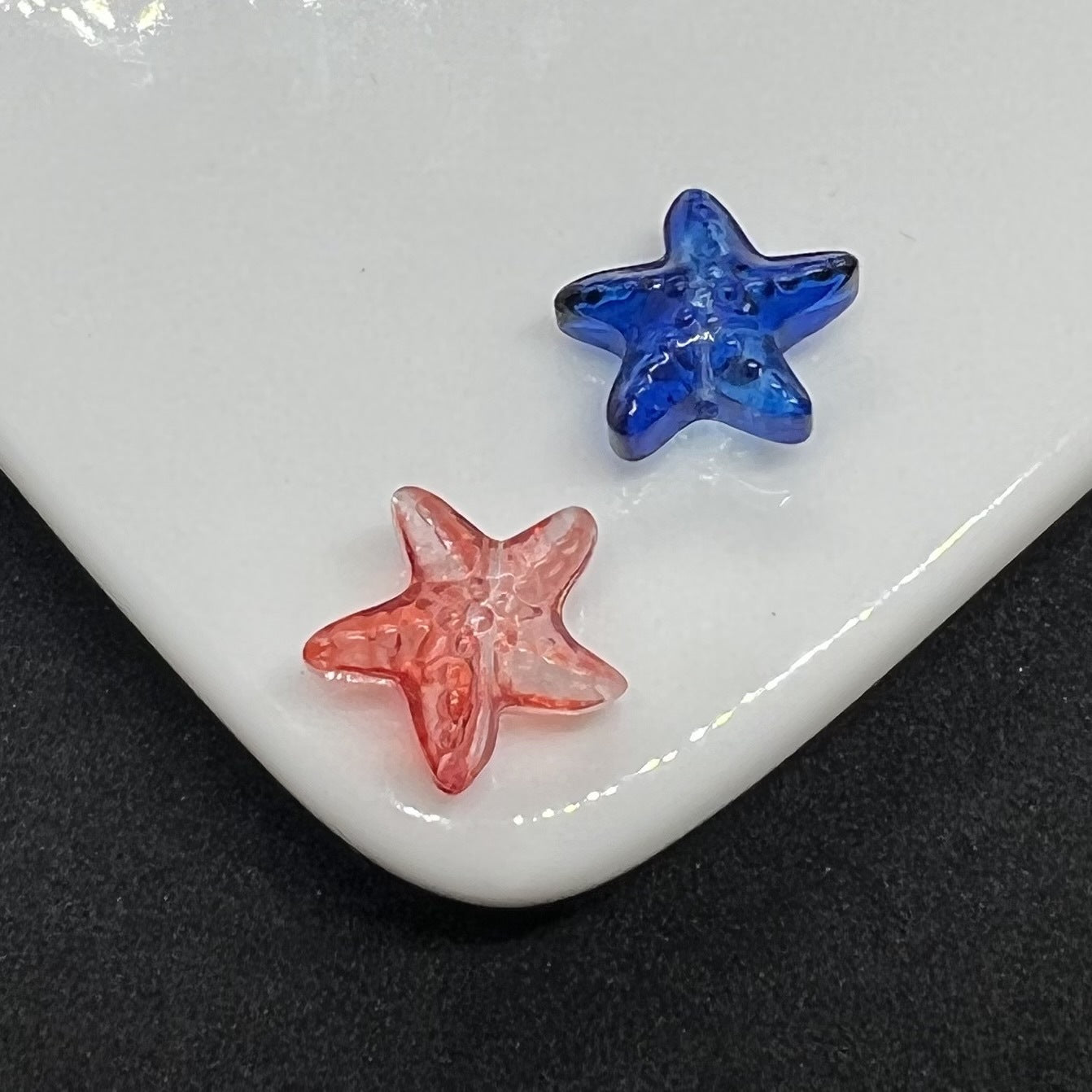 Czech Glass Sea Star Glass Beads 14mm Translucent Colors 100pcs 9
