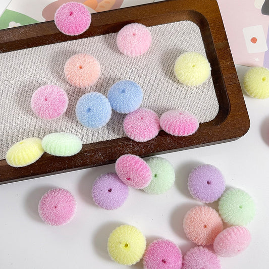 Acrylic Wheel Shape Spacer Beads 22mm Flocked 50pcs