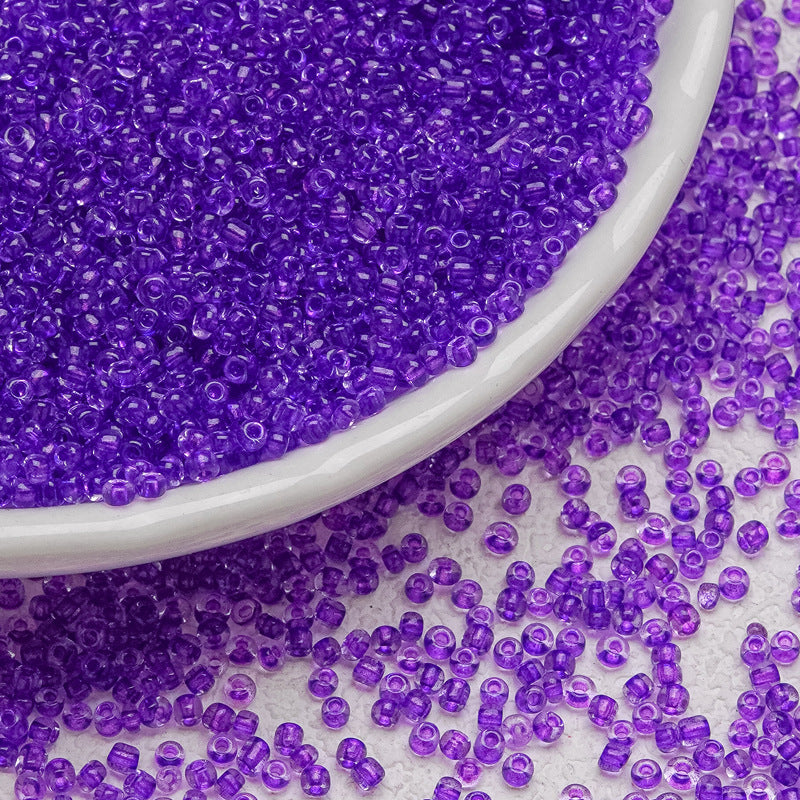 Dyed Core Seed Glass Beads 3mm Translucent Mixed Colors 34