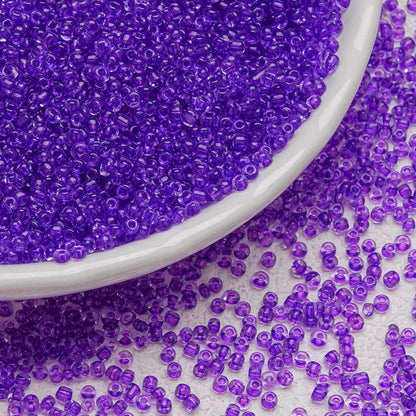 Dyed Core Seed Glass Beads 3mm Translucent Mixed Colors 34