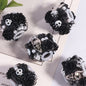 Halloween Barrel Clay Beads 26mm Skull Black Roses Pearl 5pcs 7