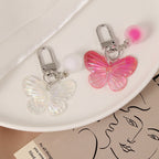 Acrylic Gradient Butterfly Keychain Translucent Wings with Frosted Bead 4