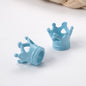 Painted Crown Acrylic Beads 12mm 14mm Hole Vibrant Pastel Colors 100pcs 11