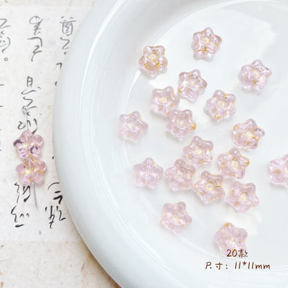 Forest Series Gilded Lampwork Glass Beads Nature Inspired Vintage 10pcs 22