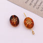 Transparent Vintage Gilded Engraved Oval Acrylic Beads 11x14mm 20pcs 11