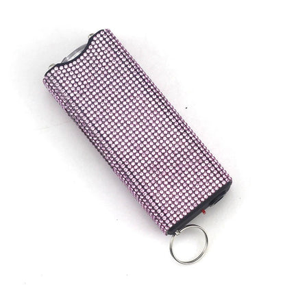 Rhinestone Self Defense Keychain Rechargeable Flashlight Electric Shock 20