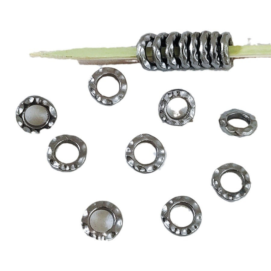 Alloy Irregular Ring Spacer Beads 6mm 8mm 10mm Tibetan Style 100pcs 5