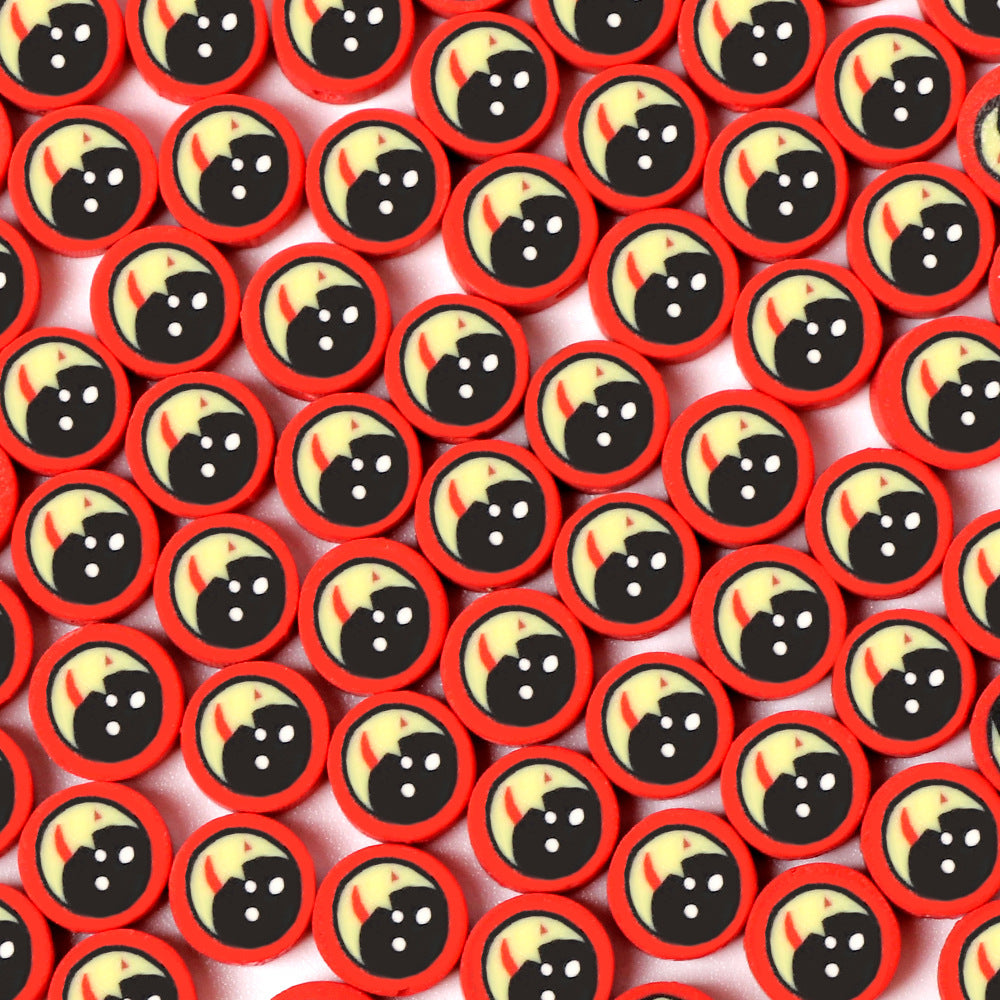 Flat Clay Beads 9mm Planet Series Colorful Space Designs 100pcs 11