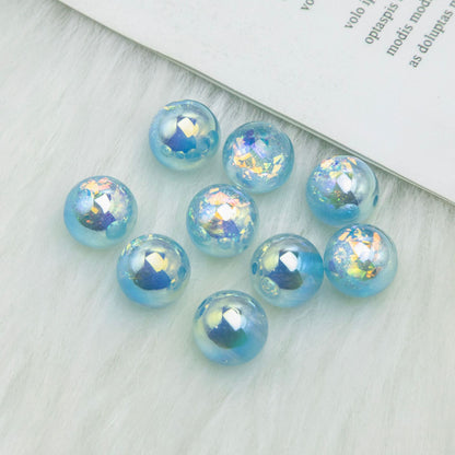 Iridescent Foil Filled Resin Beads 8-16mm Glossy Multicolor 40pcs 12