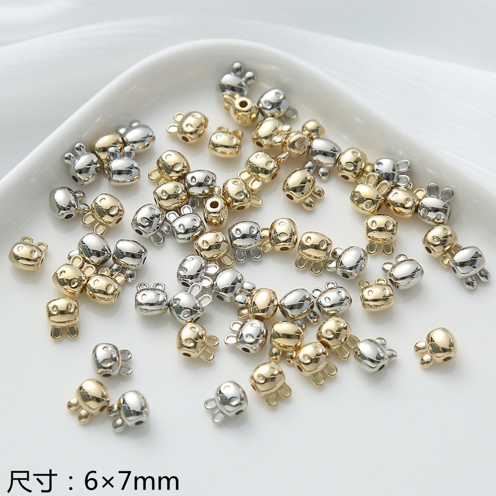 Acrylic Metallic Spacer Beads Gold and Silver 50pcs 9