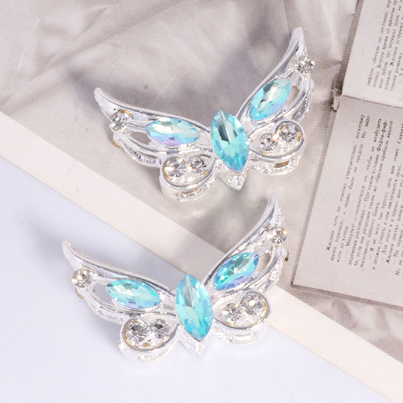 Butterfly Rhinestone Beads Alloy Sparkling Wings 2pcs 8