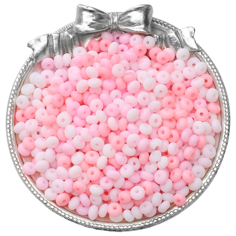 Frosted Abacus Glass Beads 3x6mm Pastel Matte Finish 70pcs 23