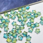 Small Star Czech Glass Beads 8mm Translucent Gold Flecked 50pcs 8