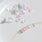 Transparent Czech Glass Petal Beads 6x8mm Soft Pastel Iridescent 100pcs 3