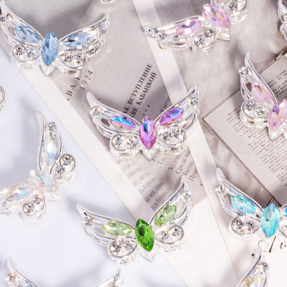 Butterfly Rhinestone Beads Alloy Sparkling Wings 2pcs
