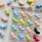 Chubby Wing Metal Beads 17mm Glossy Enamel Finish 10pcs