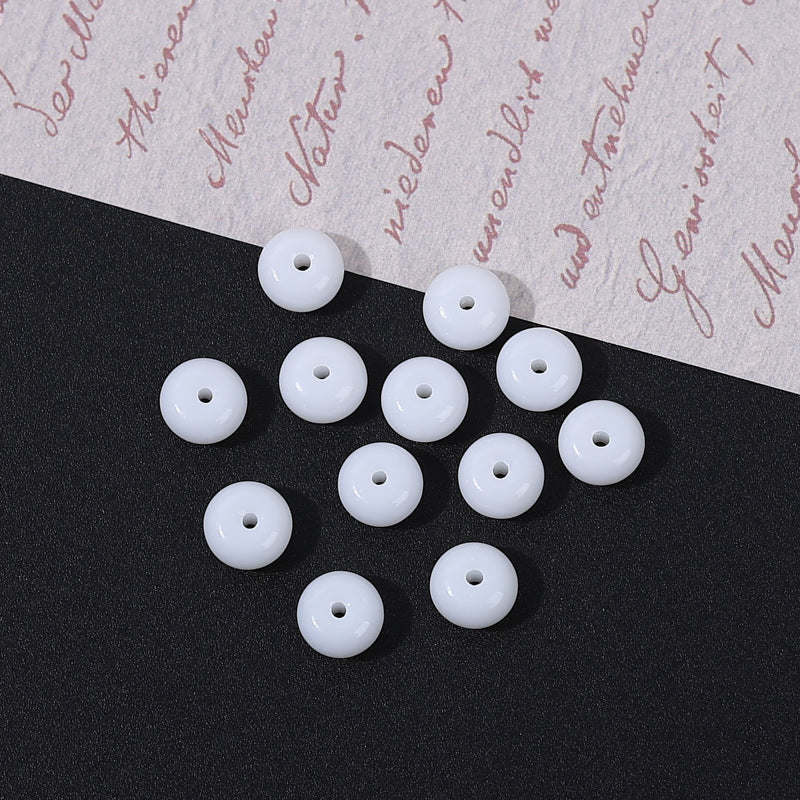 Glass Round Spacer Beads 6mm 8mm Imitation Jade Color 100pcs 10