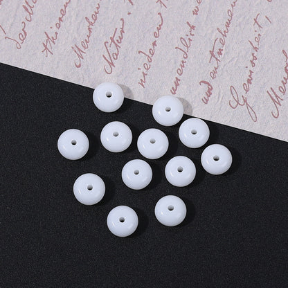 Glass Round Spacer Beads 6mm 8mm Imitation Jade Color 100pcs 10