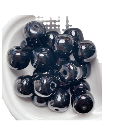 Painted Chubby Acrylic Beads 16mm Glossy Bright Colors 10pcs 5