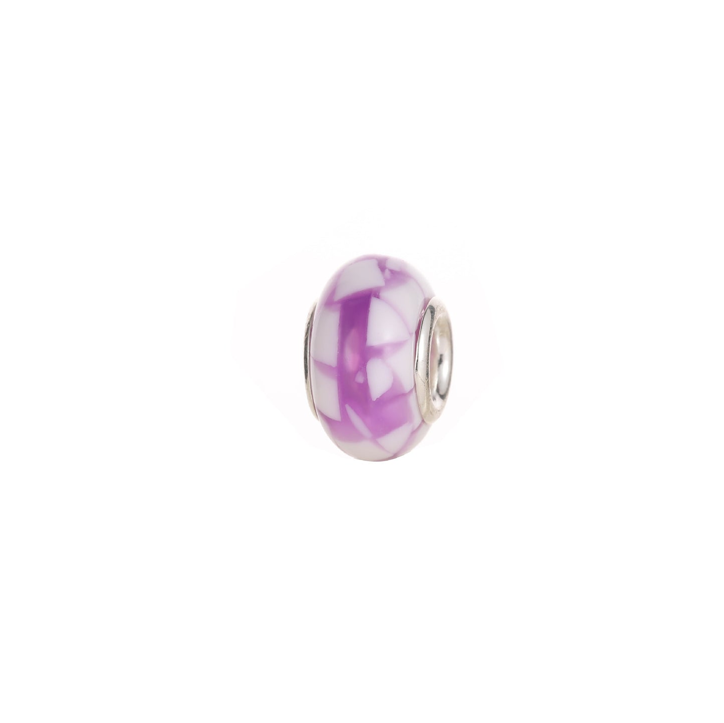 Glass Large Hole Spacer Beads 14mm Rainbow Candy Section Striped 20pcs 15