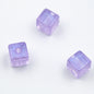 Glitter Square Acrylic Beads 12mm Transparent Pastel 20pcs 6