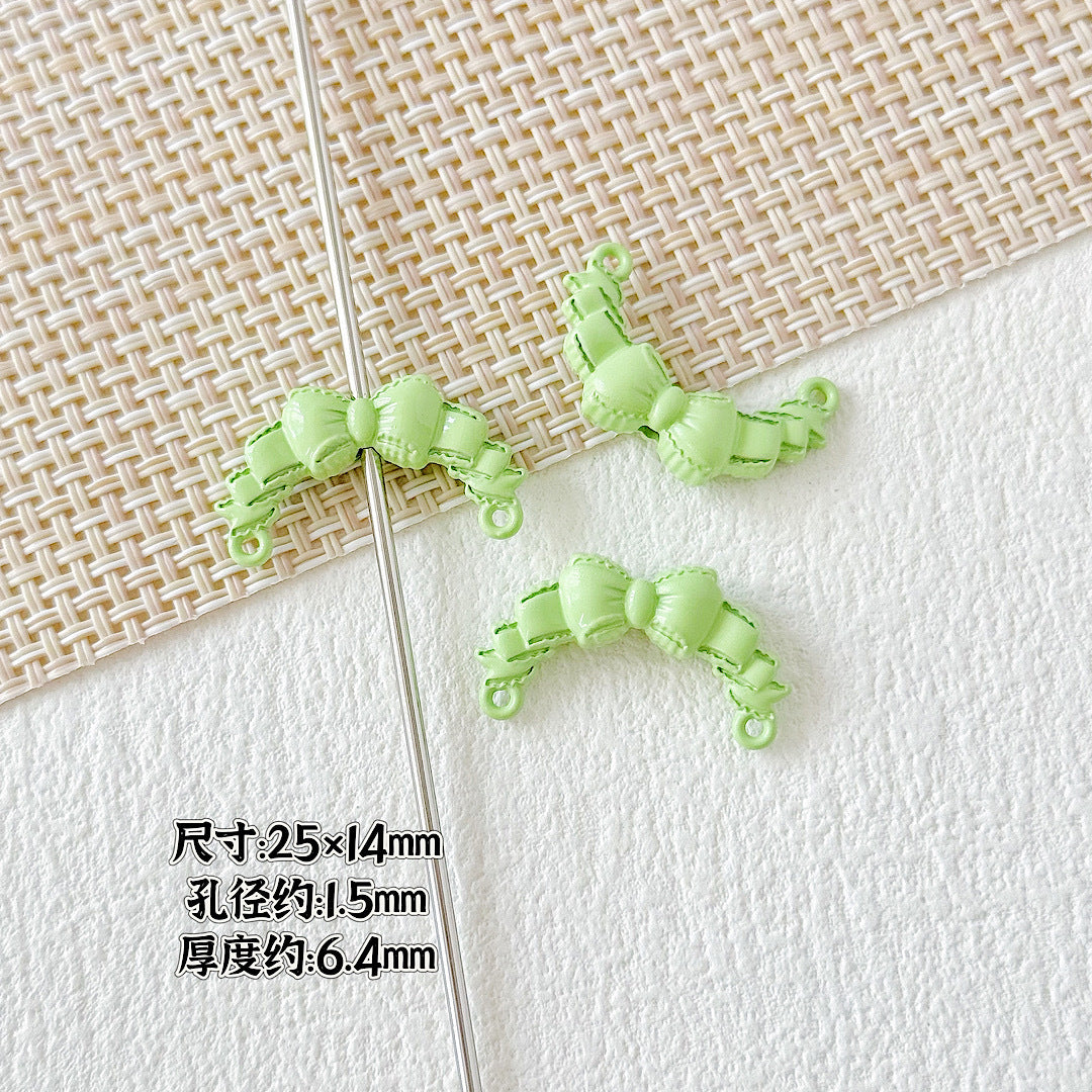 Bow and Skateboard Metal Beads 25mm 19mm Baking Painted Alloy 20pcs 7