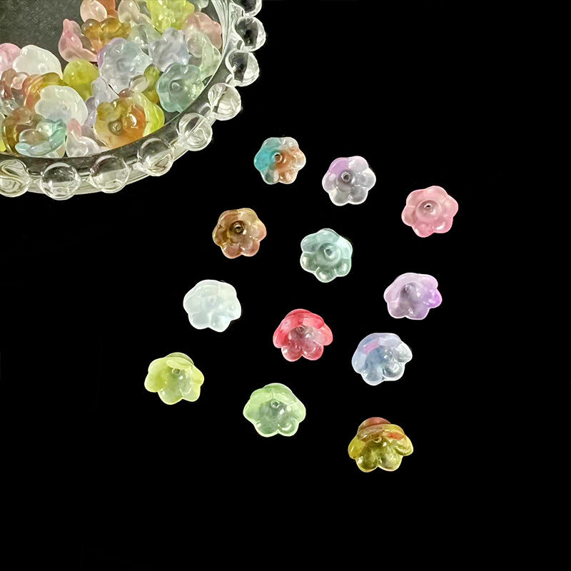 Czech Glass Beads Flower 10mm Translucent Pastel Orchid 10pcs 6