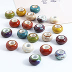 Ceramic Spacer Beads 15mm Fambe Glaze Large Hole 20pcs 2