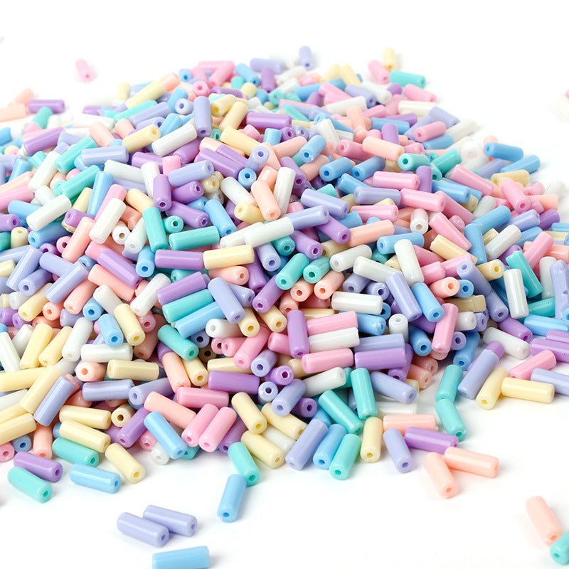 Colored Tube Acrylic Beads 13x5mm Pastel Mixed 1950pcs 2