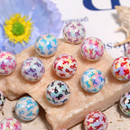 UV Plating Crossed Ribbon Printed Acrylic Beads 16mm Glossy 50pcs