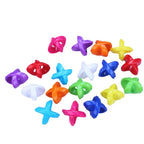 Cross Shaped Plastic Acrylic Beads 13mm Mixed Colors 100pcs 4