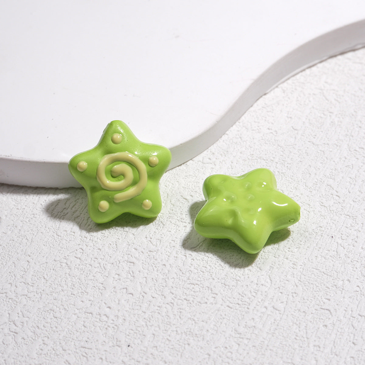 Spiral Pattern Starfish Acrylic Beads 20mm Glossy Mixed Colors 20pcs 11