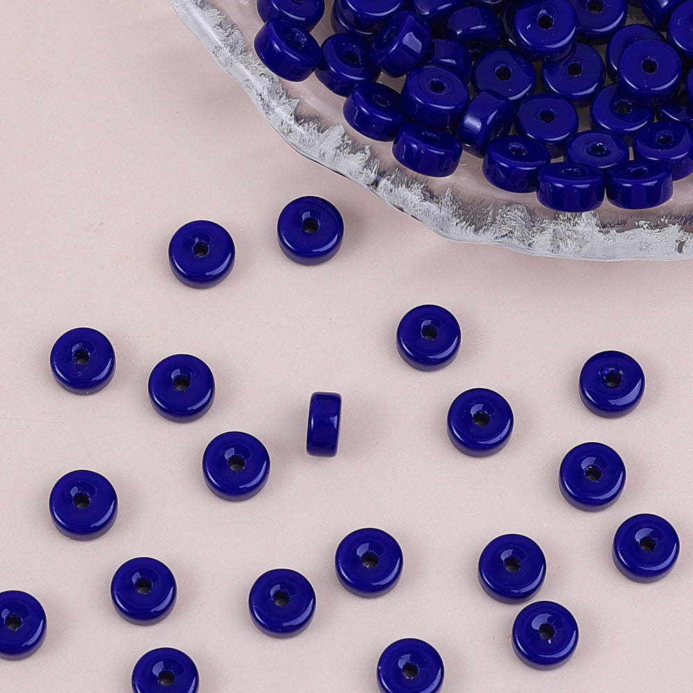 Glass Cylindrical Spacer Beads 6mm Mini 100pcs 25