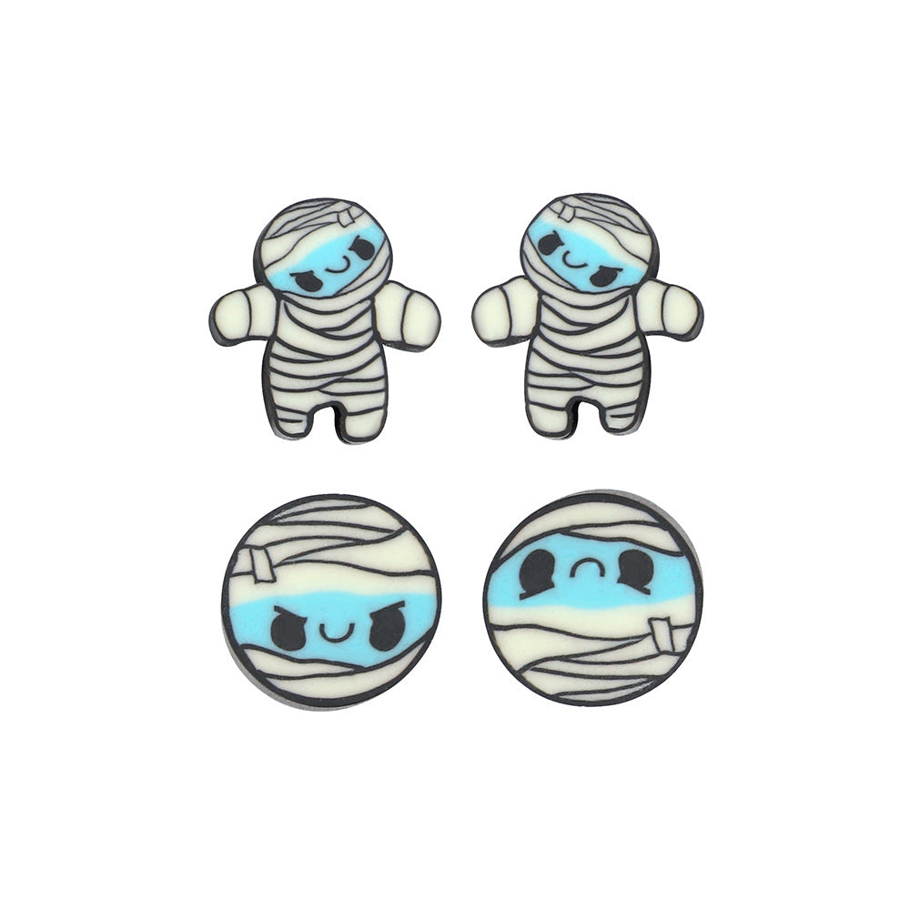 Halloween Mummy Clay Beads 10mm Polymer Cute Character 100pcs 5