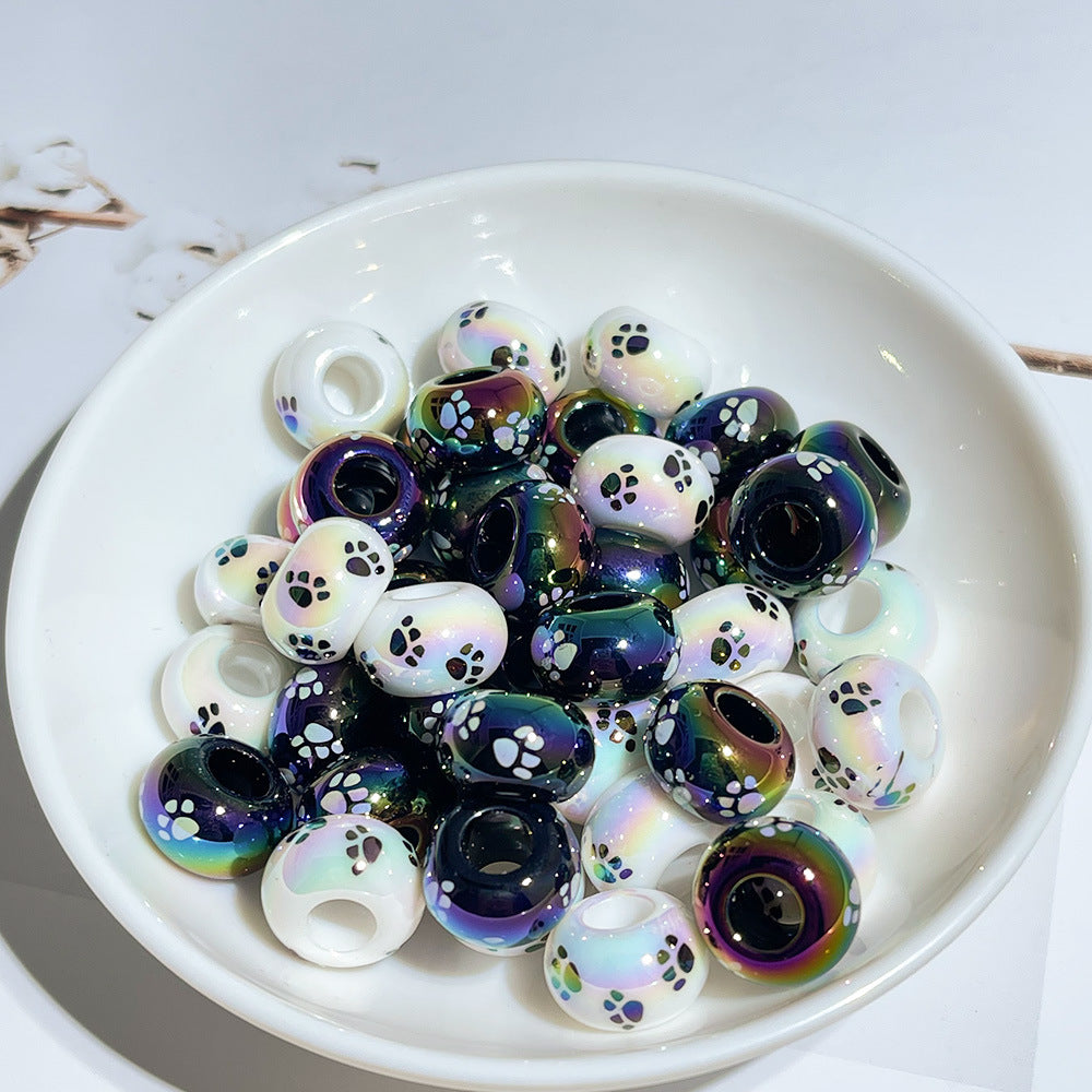 Acrylic Kitten Paw Spacer Beads 14mm Iridescent 50pcs 2