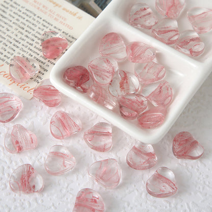 Clear Blooming Heart Acrylic Beads 16mm Vintage Style 20pcs 6