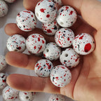 Printed Bubblegum Beads 20mm Halloween Blood Drop Acrylic 5pcs 2