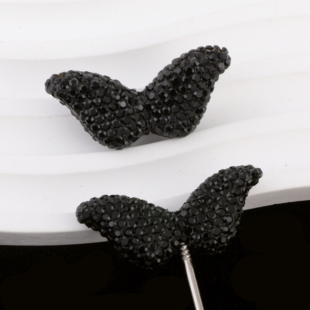 Polymer Clay Wing Rhinestone Beads 37mm Full Rhinestone Pave 6pcs 6