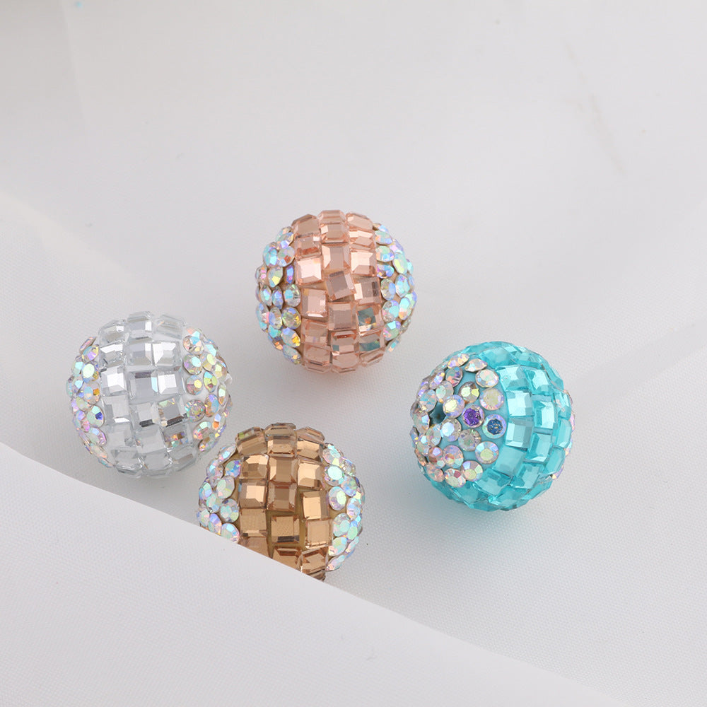 Disco Ball Rhinestone Beads 16mm Iridescent Acrylic 6pcs 2