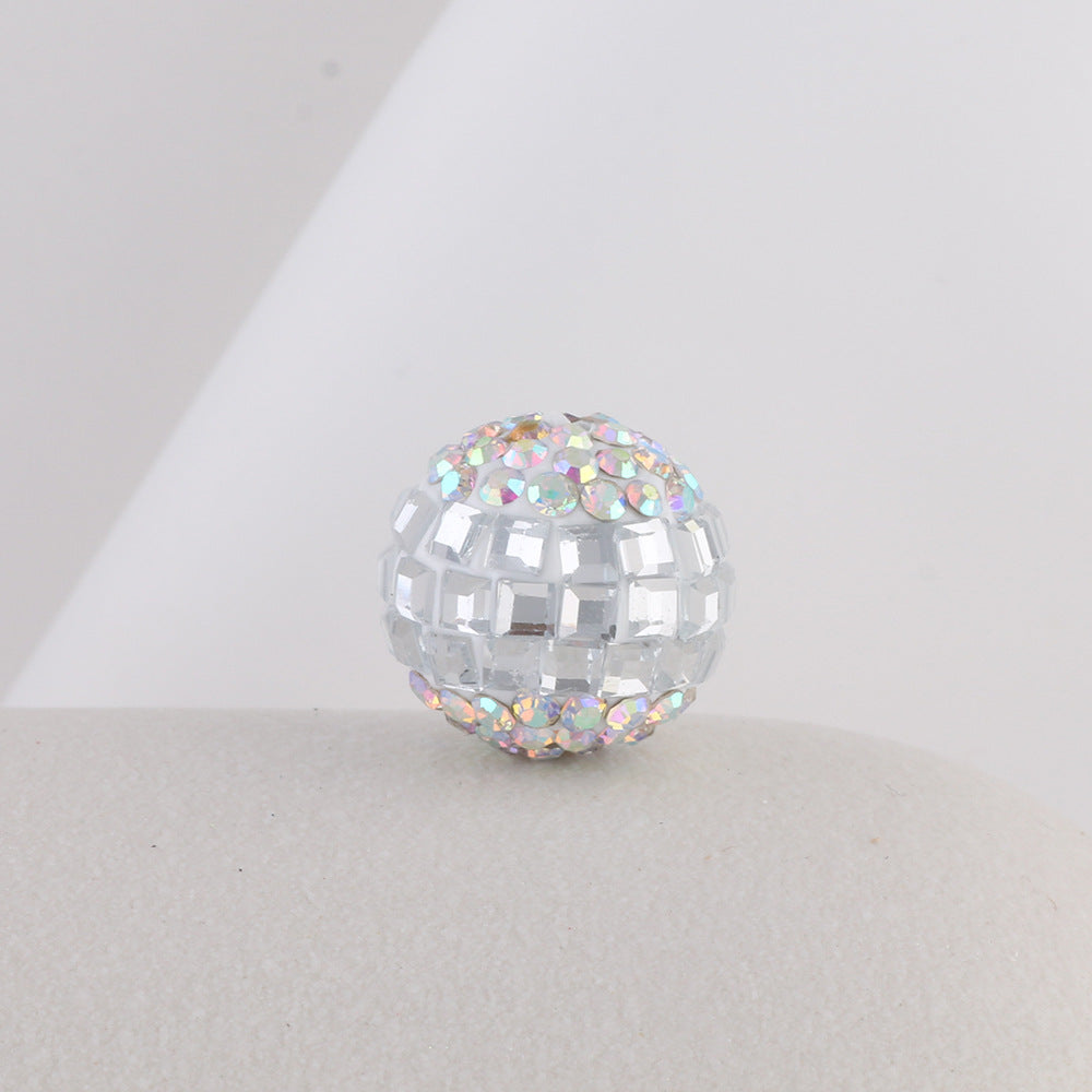 Disco Ball Rhinestone Beads 16mm Iridescent Acrylic 6pcs 4