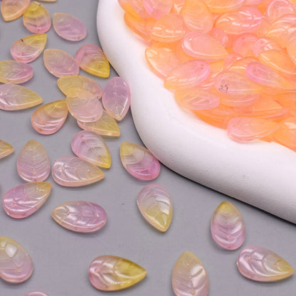 Vintage Czech Glass Leaf Glass Beads 11x18mm 100pcs 22