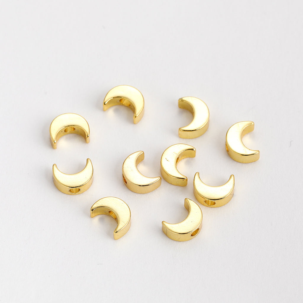 Smooth Moon CCB Plastic Beads 7mm KC Gold 200pcs
