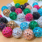 Rhinestone Round Clay Beads 16mm Bright Disco Ball 20pcs 14