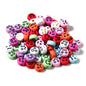Cartoon Emoticon Flat Round Acrylic Beads 7x3.5mm Colorful 100pcs 9