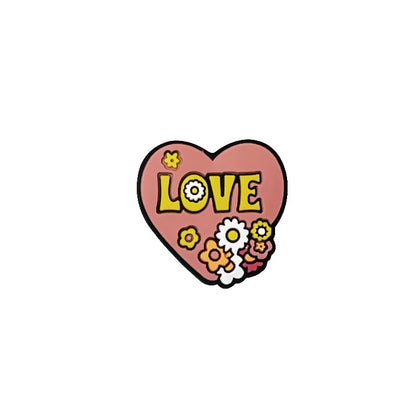 Silicone Focal Beads Valentine Roses Heart Shaped 20pcs 7