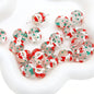 Hand Painted Transparent Glass Beads 14mm Christmas Motifs 10pcs 12