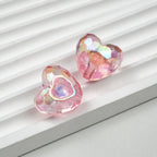 UV Plating Faceted Heart Acrylic Beads 21mm Transparent 10pcs 5