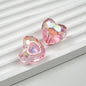 UV Plating Faceted Heart Acrylic Beads 21mm Transparent 10pcs 5